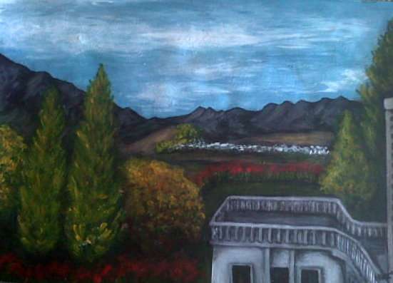 New Original Mari Mackie - The View from my Balcony - 400 X 570mm