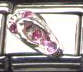 Italian Charms 9mm - Fits Nomination - ZIRCON - SANDAL (FLIP FLOP) PINK - OCTOBER TOPAZ