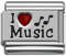 Italian Charms - Fits All 9mm Modular Bracelets - Laser -  I RED HEART MUSIC (D)