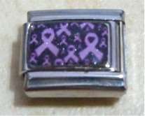 Italian Charms - Starter 9mm Modular Bracelets - PINK CANCER RIBBON 18 LINKS (PICS COLOUR IS OFF)