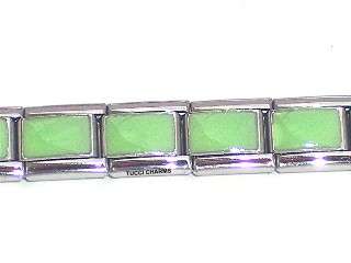 Italian Charms - Fits All 9mm Modular Bracelets - Enamel - GREEN GLOW IN THE DARK (T)