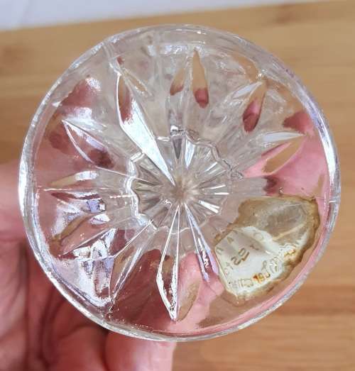 Vintage West German Lead Crystal Triangular Vase - Marked