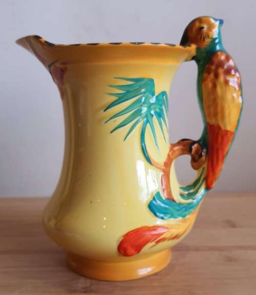Eye Catching Burleigh Ware Jug with Gorgeous Parrot Handle c.1930`s - Marked