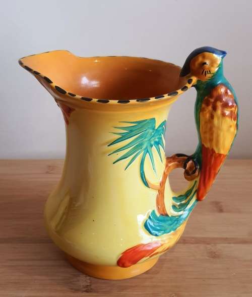 Eye Catching Burleigh Ware Jug with Gorgeous Parrot Handle c.1930`s - Marked