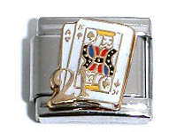 Italian Charms & Bracelets - Enamel - 21 BLACKJACK