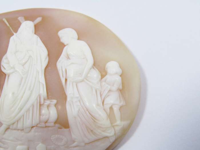 Large Antique Finely Detailed Carved Shell Cameo, Unmounted