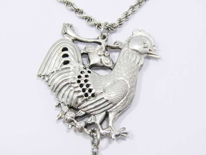 Beautiful Antique Chinese Silver Pendant on Chain