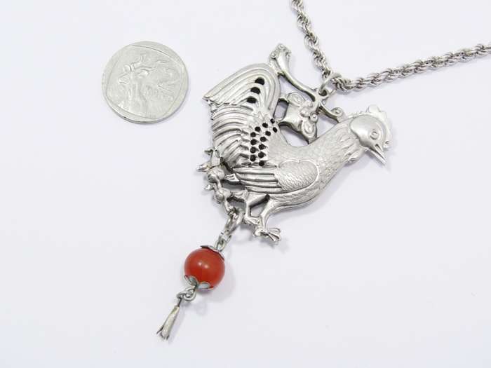 Beautiful Antique Chinese Silver Pendant on Chain