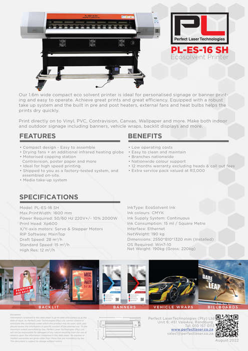 Eco Solvent Large Format Printer 1.6