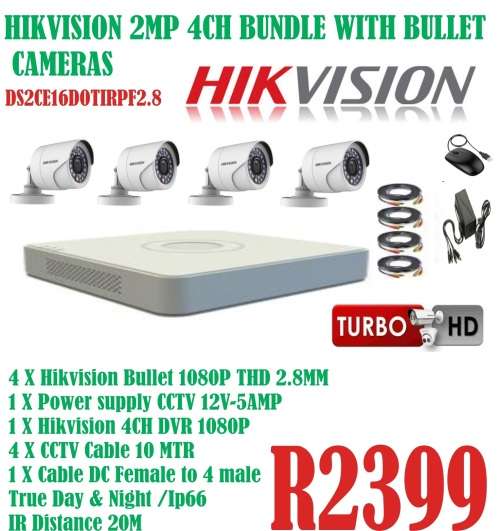 Hikvision 4 Channel 2 MP Full Set With Bullet Cameras