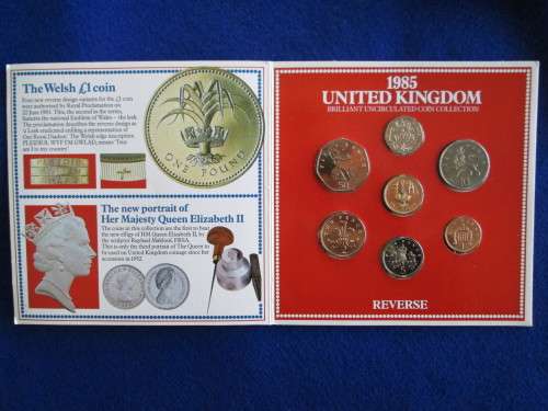 United Kingdom 1985 Royal Mint Uncirculated Coin Collection.
