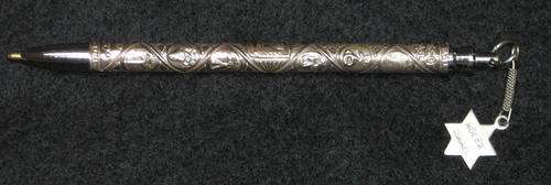 RARE VINTAGE STERLING SILVER ROLEX ISRAEL BALLPOINT PEN - TRIBES OF ISRAEL - JUDAICA