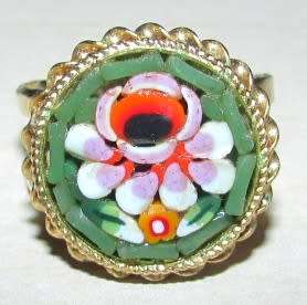 PRETTY ITALIAN MILLEFIORI MOSAIC RING - ADJUSTABLE SIZE