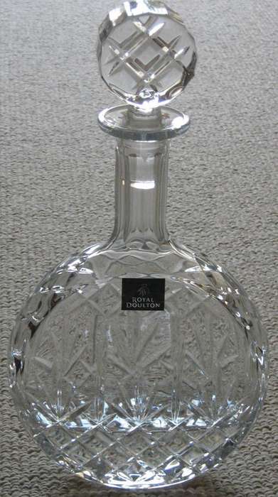 Beautiful Round Royal Doulton Crystal Decanter