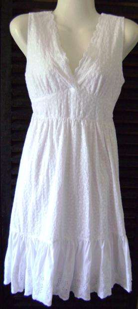 White Cotton Summer Dress SUMMER-END SALE