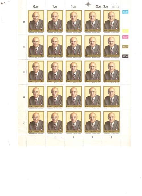 RSA 1984 1 X 25 CONTROL BLOCK MINT SEE PICS!!!!!!