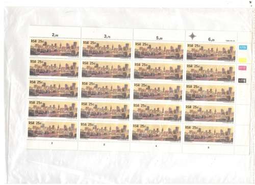 1986 RSA 2 X CONTROL BLOCKS OF 20 EACH STAMPS 14C AND 25C SEE PICS!!!