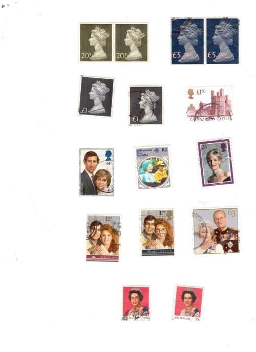 59 X GREAT BRITIAN AND ROYALTY USED STAMPS SOME HIGH VALUES SEE PICS!!!!