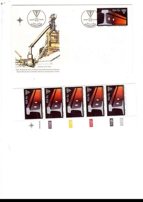 1 X RSA FDC ISCOR 5/6/1978 PLUS 1 X CONTROL BLOCK WITH 5 STAMPS ALL MINT SEE PICS