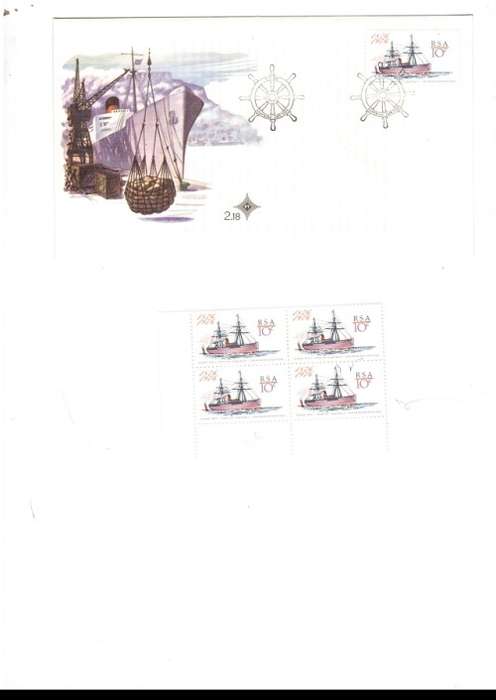 1 X RSA FDC OCEAN MAIL 1976 PLUS 1 X CONTROL BLOCK OF 4 MINT STAMPS SEE PICS