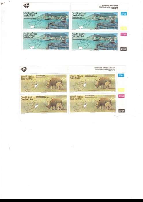 2 X RSA FDC`S TOURISM WESTERN CAPE 1995 PLUS 2 X CONTROL BLOCKS WITH 4 MINT STAMPS EACH SEE PICS