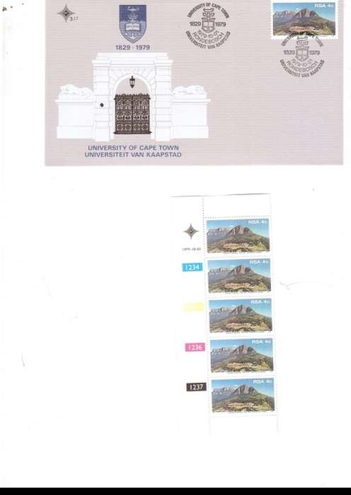 1 X RSA FDC UCT 1979 PLUS 1 CONTROL BLOCK OF 5 MINT STAMPS SEE PICS