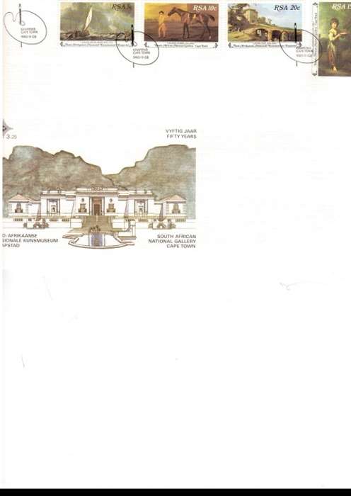 1 X LARGE RSA FDC SA NATIONAL GALERY 1980 PLUS 4 X CONTROL BLOCKS OF 5 STAMPS EACH SEE PICS