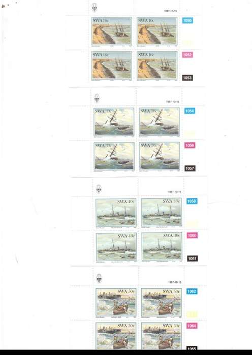 SOUTH WEST AFRICA 24 X CONTROL BLOCKS OF 4 MINT STAMPS EACH SEE PICS