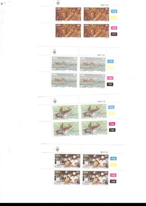 SOUTH WEST AFRICA  52 X CONTROL BLOCKS OF 4 MINT STAMPS EACH SEE PICS
