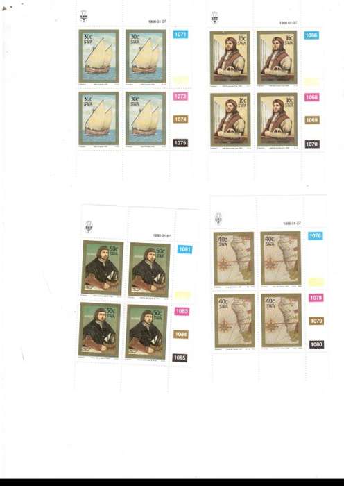 SOUTH WEST AFRICA  15 X CONTROL BLOCKS OF 4 MINT STAMPS EACH SEE PICS