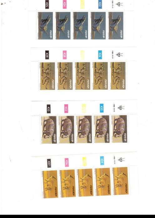 SOUTH WEST AFRICA 17 CONTROL BLOCKS OF 5 MINT STAMPS EACH 1980 SEE PICS