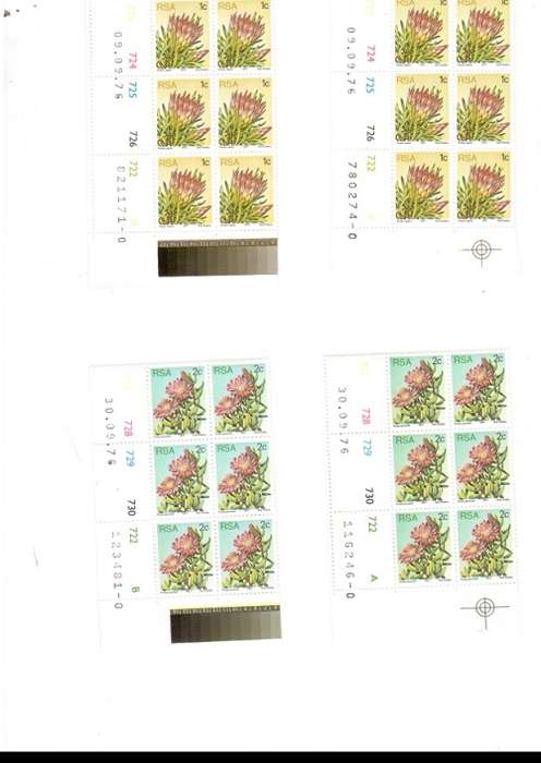 REPUBLIC OF SOUTH AFRICA PROTEAS 31 X CONTROL BLOCKS OF 6 MINT STAMPS EACH 1 CENT TO R2  SEE PICS