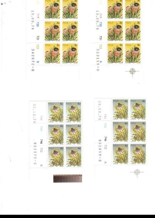 REPUBLIC OF SOUTH AFRICA PROTEAS 31 X CONTROL BLOCKS OF 6 MINT STAMPS EACH 1 CENT TO R2  SEE PICS