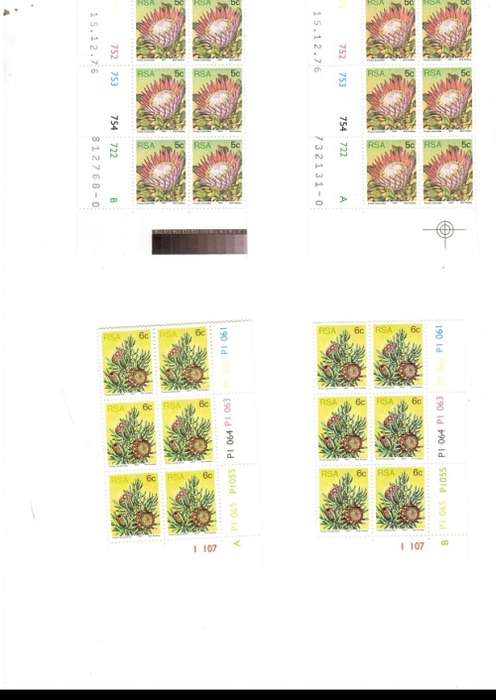 REPUBLIC OF SOUTH AFRICA PROTEAS 31 X CONTROL BLOCKS OF 6 MINT STAMPS EACH 1 CENT TO R2  SEE PICS