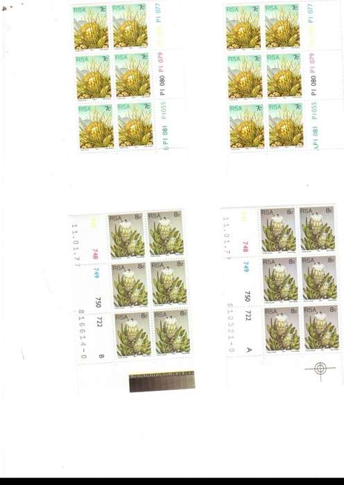 REPUBLIC OF SOUTH AFRICA PROTEAS 31 X CONTROL BLOCKS OF 6 MINT STAMPS EACH 1 CENT TO R2  SEE PICS