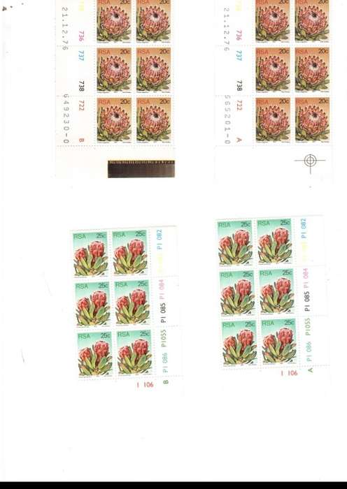 REPUBLIC OF SOUTH AFRICA PROTEAS 31 X CONTROL BLOCKS OF 6 MINT STAMPS EACH 1 CENT TO R2  SEE PICS