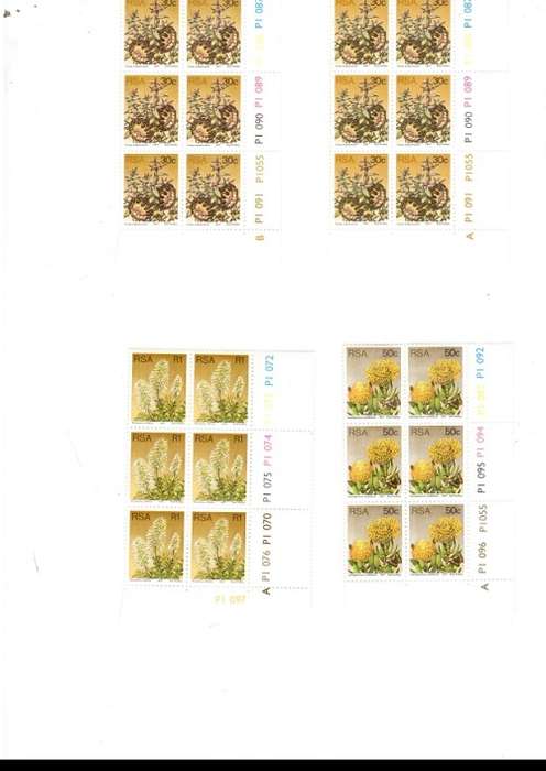 REPUBLIC OF SOUTH AFRICA PROTEAS 31 X CONTROL BLOCKS OF 6 MINT STAMPS EACH 1 CENT TO R2  SEE PICS