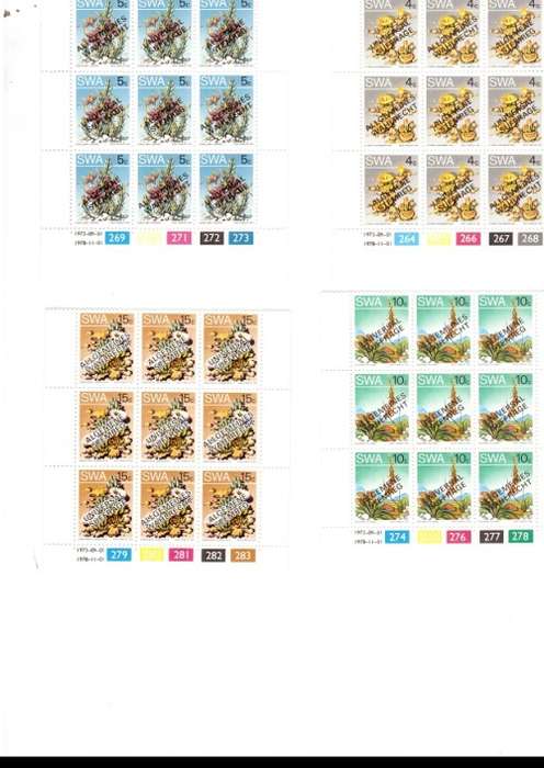 SOUTH WEST AFRICA  1973 6 CONTROL BLOCKS OF 9 MINT STAMPS EACH SEE PICS