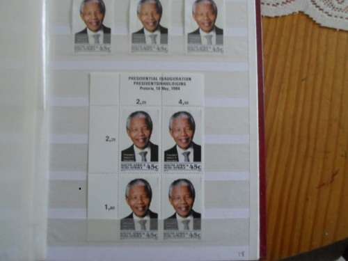 ALBUM AFRICA/COMMON WEALTH USED STAMPS PLUS 3 X MANDELA MINT STAMPS AND  CONTROL BLOCK MINT SEE PICS