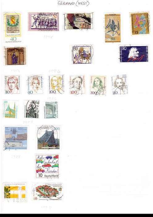 22 PAGES MIXED WORLD USED STAMPS SEE PICS