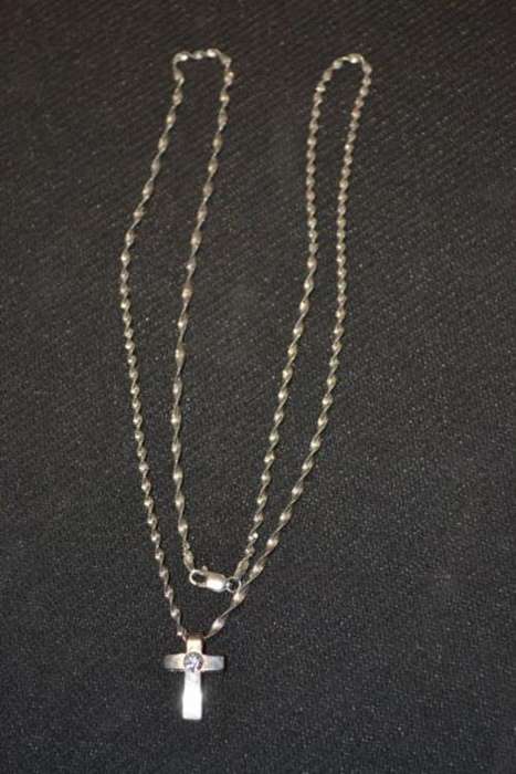 Sterling Silver chain with Sterling Cubic Cross.