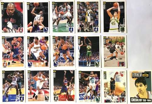 1994 Upper Deck NBA Basketball Card Lot (16) Rider, Pack, Green