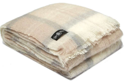 Free Shipping | Mohair Travel Blanket | Earth Plaid