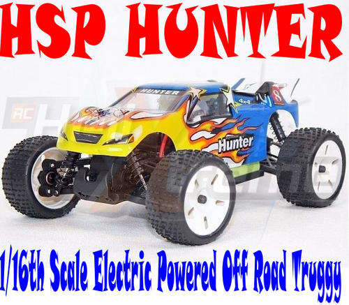 HSP HUNTER RTR 4x4 RC Off-Road Truggy (1/16 Flaming Blue & Yellow)