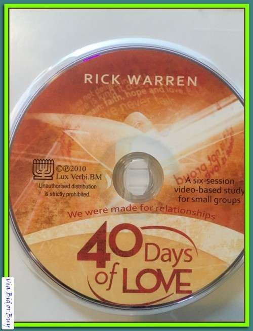 DVD: 40 DAYS OF LOVE - RICK WARREN (CHRISTIAN)