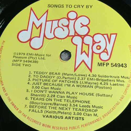LP - SONGS TO CRY BY