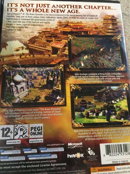 PC CD - AGE OF THE EMPIRES III THE ASIAN DYNASTIES (INCL BOOKLET & SERIAL NR)