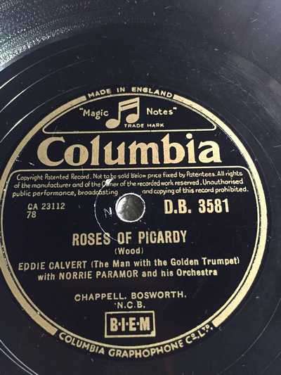 78RPM - EDDIE CALVERT: ROSES OF PICARDY//CHERRY PINK (AND APPLE BLOSSOM WHITE)
