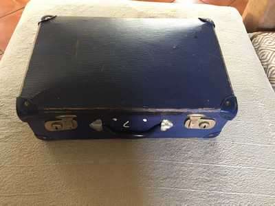 VINTAGE SCHOOL SUITCASE (BLUE) - A BIT OF WEAR AND TEAR.....BUT A GEM