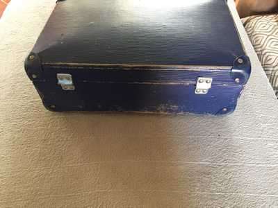 VINTAGE SCHOOL SUITCASE (BLUE) - A BIT OF WEAR AND TEAR.....BUT A GEM